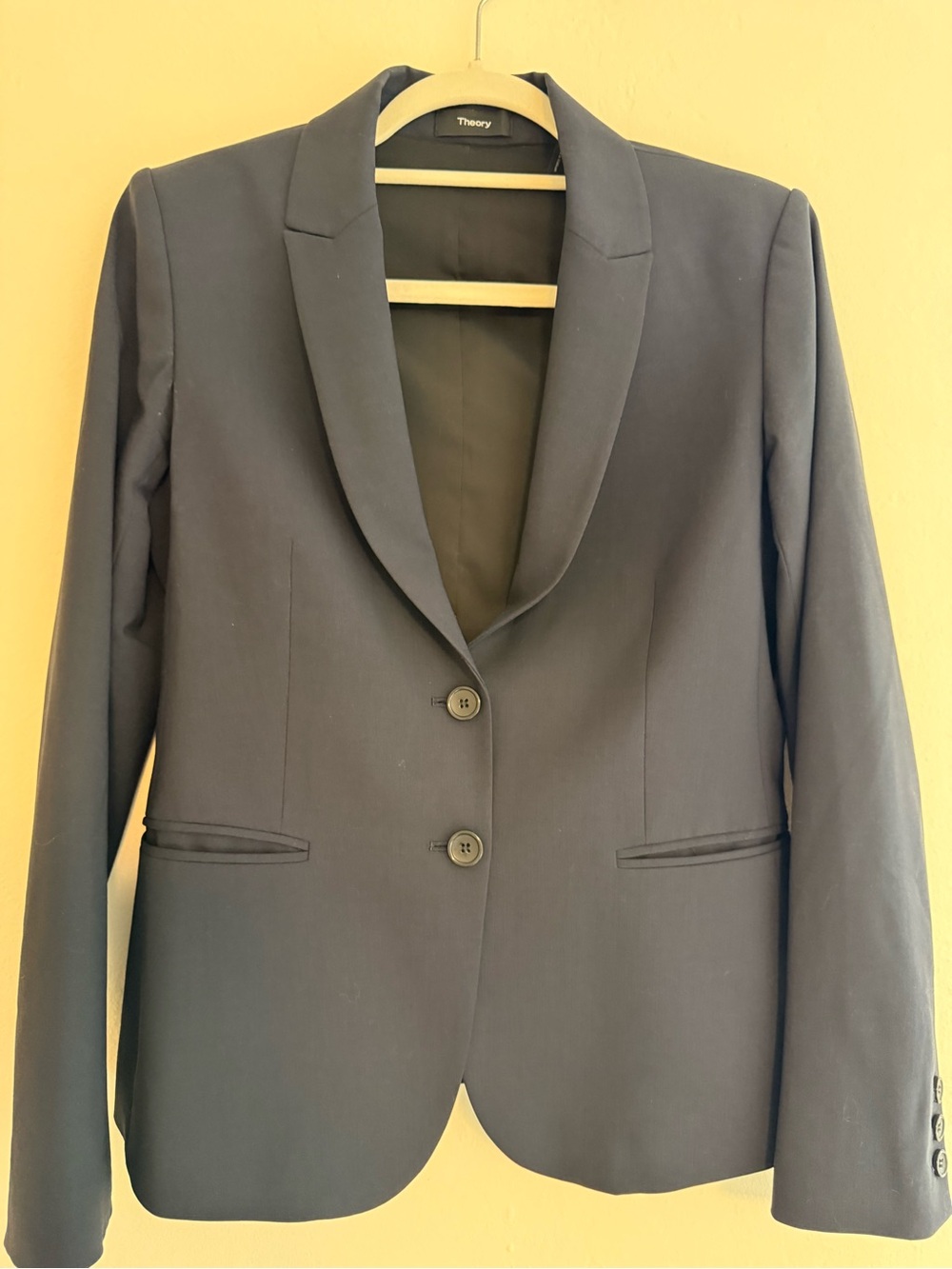 Theory Nichelle Wool Blend Blazer Navy Blue